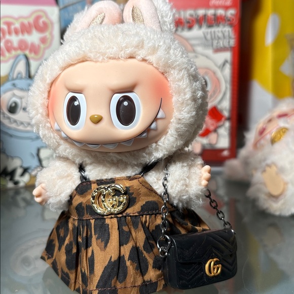 Labubu’s Leopard Print Dress Gold GG AND purse with GG Logo!! doll not included. - Picture 1 of 1